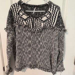 Free People Monochrome Textured Sweater
